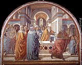 Benozzo Di Lese Di Sandro Gozzoli Canvas Paintings - Expulsion of Joachim from the Temple